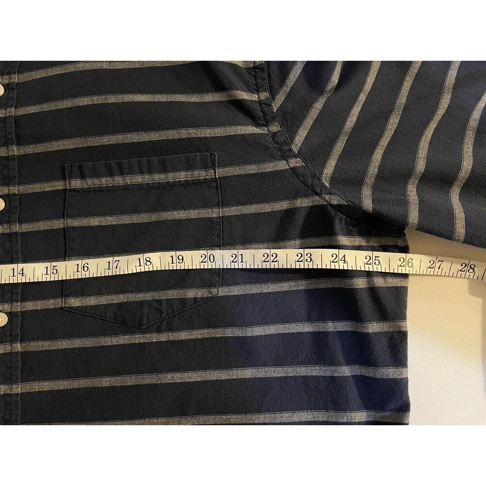 American Eagle Outfitters Shirt Men’s XXL Navy Striped Long Sleeve Button Down - Picture 6 of 7